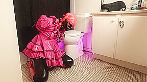 Sissy Maids Bathroom Armbinder Self Bondage