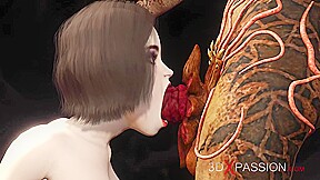 Super horny sexy secretary has hard anal sex by predator futa